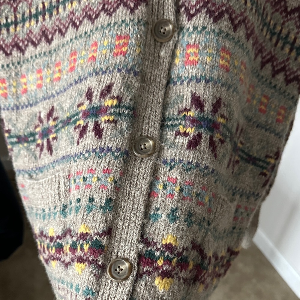 Lauren Ralph Lauren Multicolor Patterned Cardigan Vintage Hand knit - Picture 7 of 11